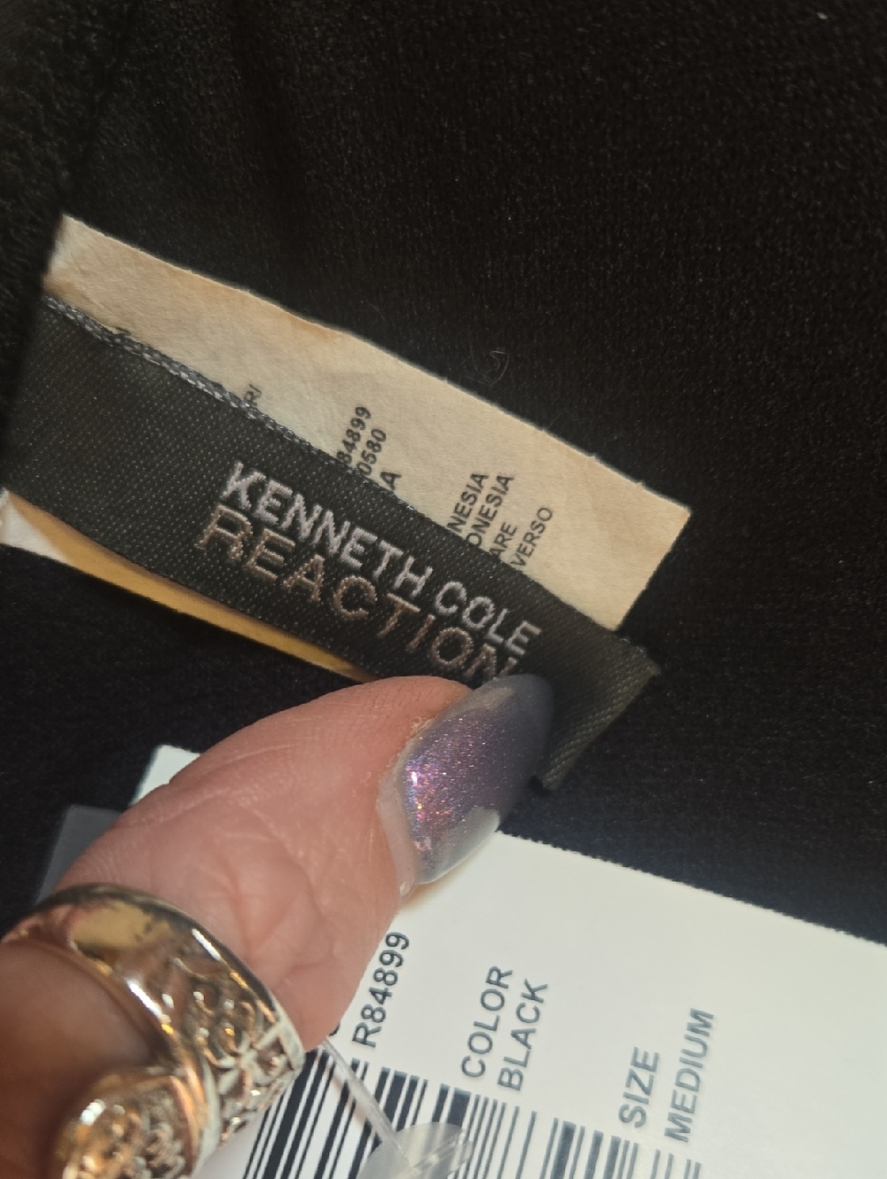 New Kenneth Cole Reaction Black Banded Ruffle Halter Bikini Top - Picture 8 of 9